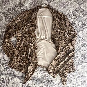 Cato Leopard Print Jacket - Brown and Cream